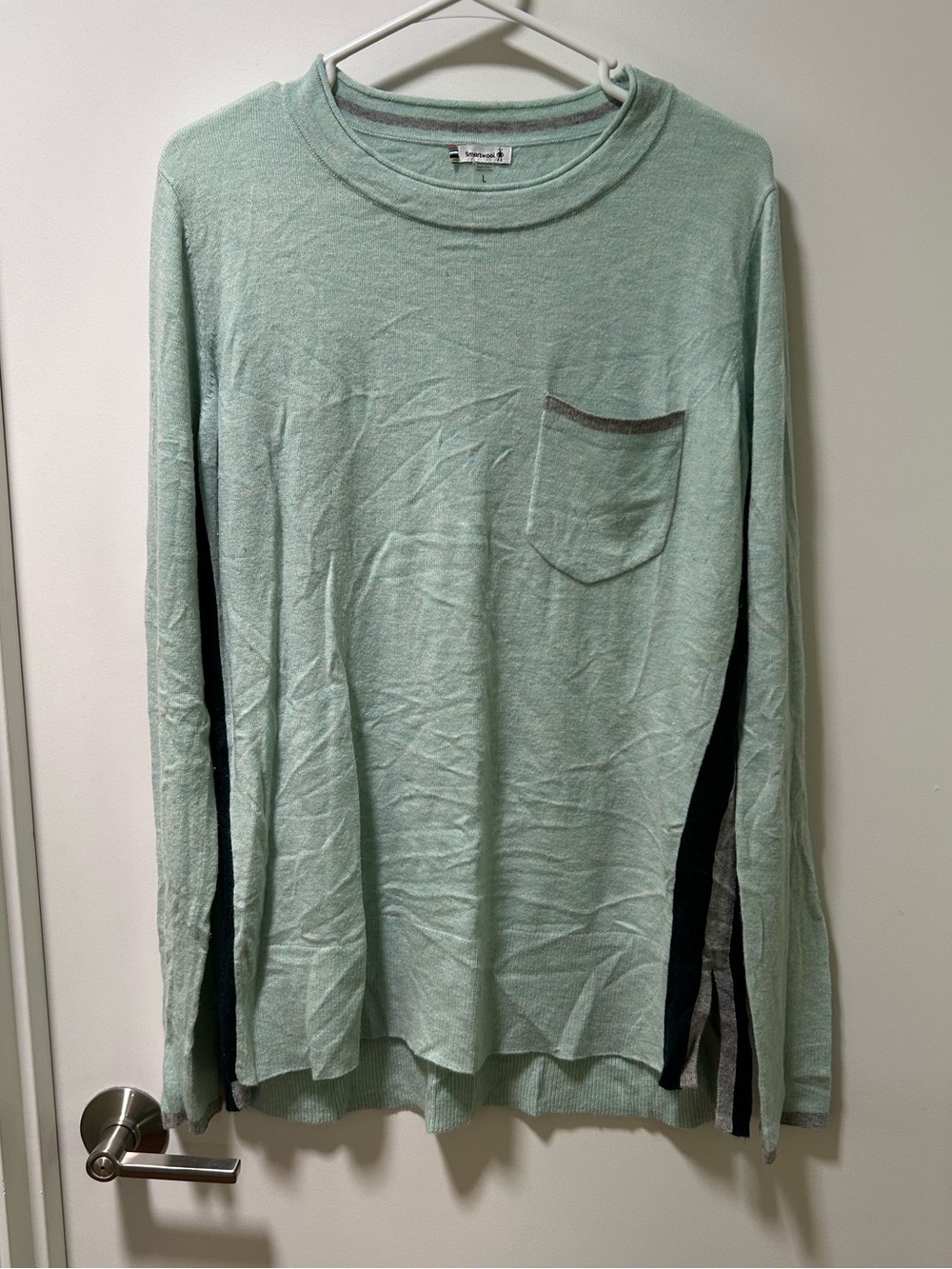 Smartwool Colorblock Mint Green Sweater Size Large